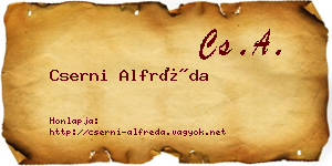 Cserni Alfréda névjegykártya